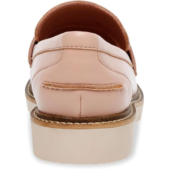 Anne Klein Womens Blush Rubber Low Chunky Heel Rounded Toe Emmylou Loafer Flat - Picture 3 of 7